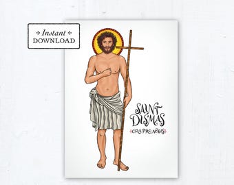 St. Dismas Card, Catholic Greeting Card, Catholic Saint, Art Print, Instant Download, Printable PDF 5x7, Confirmation Gift The Good Thief