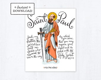 The Conversion of St. Paul Frameable Art Print - Instant Download - DIY Downloadable PDF 8"x10"