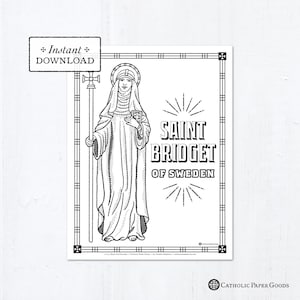 Catholic Coloring Page - Saint Bridget of Sweden - Catholic Saints - Printable Coloring Page - Digital - PDF