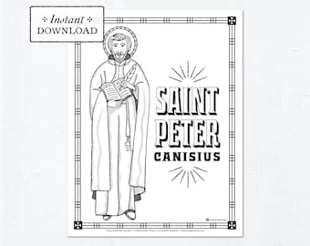 Catholic Coloring Page - Saint Peter Canisius - Catholic Saints - Printable Coloring Page - Digital - PDF