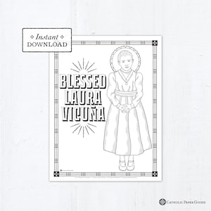 Catholic Coloring Page - Blessed Laura Vicuña - Catholic Saints - Printable Coloring Page - Digital - PDF - Blessed Laura Vicuna