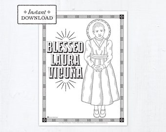 Catholic Coloring Page - Blessed Laura Vicuña - Catholic Saints - Printable Coloring Page - Digital - PDF - Blessed Laura Vicuna