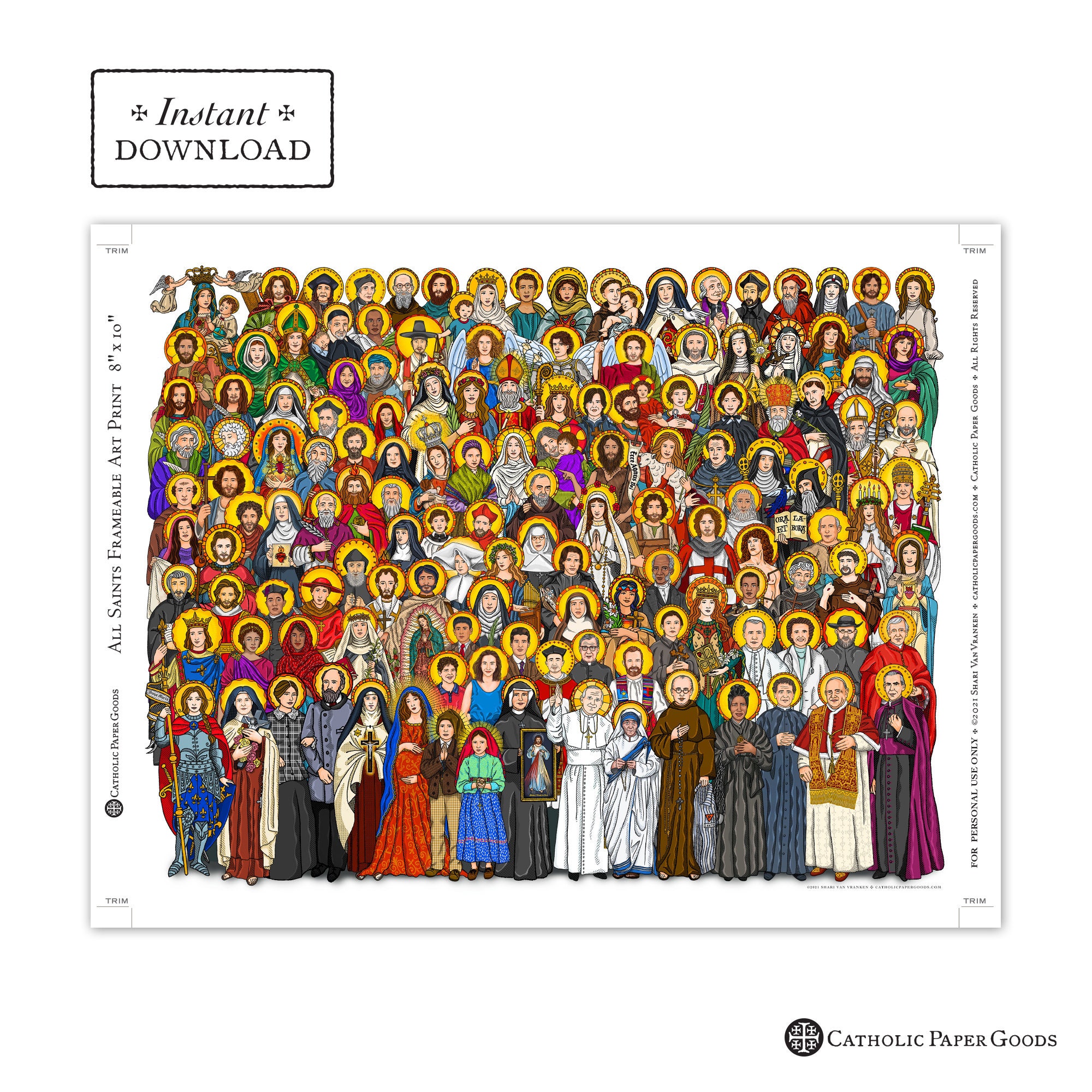 All Saints Frameable Art Print All Saints Day Decoration Etsy