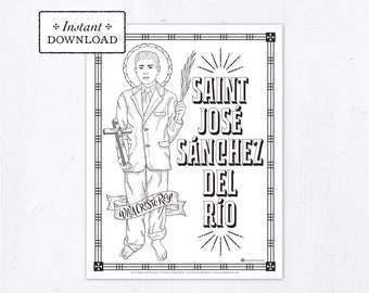 Catholic Coloring Page - Saint Jose Sanchez del Rio - Catholic Saints - Printable Coloring Page - Digital - PDF José Sánchez del Río