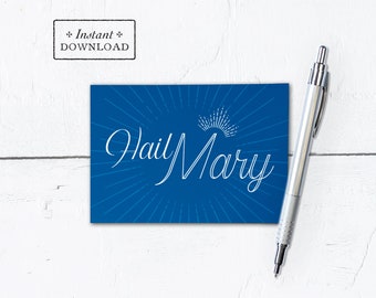 Hail Mary Greeting Card - Mother's Day - Instant Download - DIY Downloadable PDF 4.875"x3.5" 4 Bar