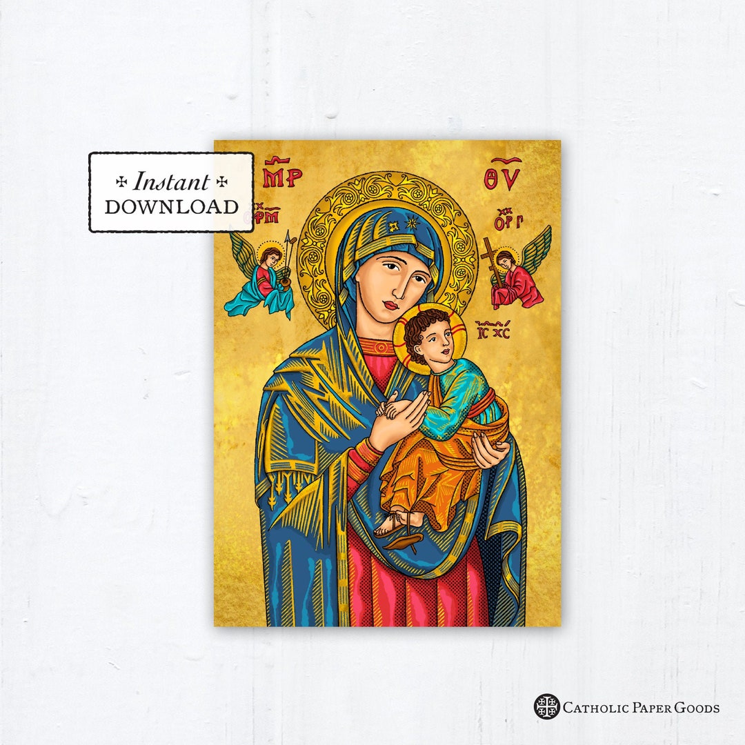 Our Lady of Perpetual Help Prayer Card - Art Print - Instant Download ...