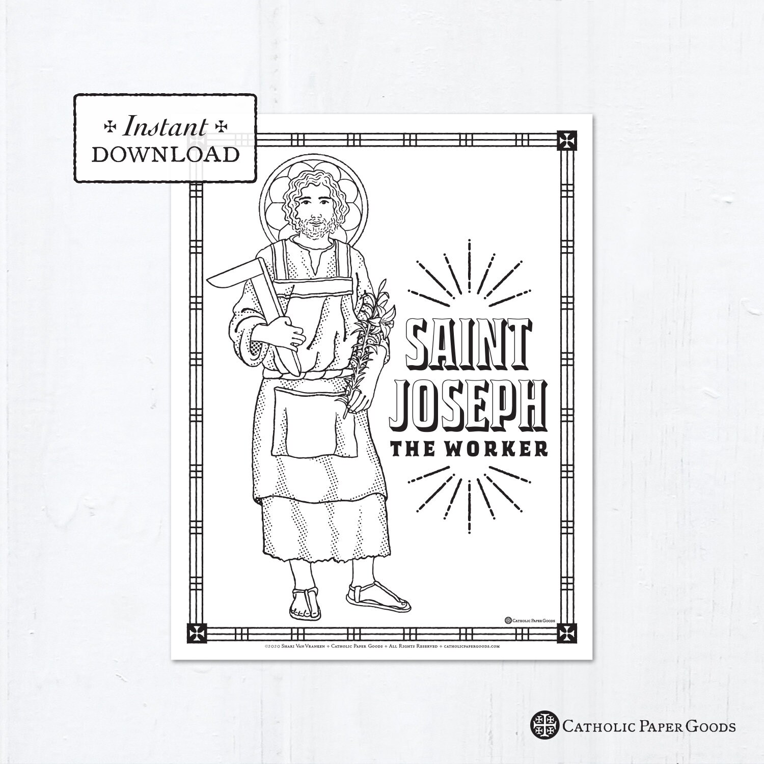 Catholic Coloring Page - Saint Joseph the Worker ...