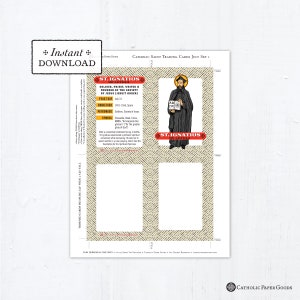 Catholic Saint Trading Cards July Set #1 - Printable - PLUS Bonus ...