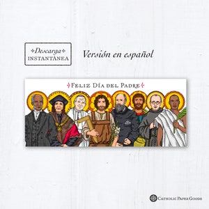 Catholic Saints Father&#39;s Day Card Spanish - descarga instantánea - PDF Feliz Día del Padre la tarjeta de felicitación católica en español