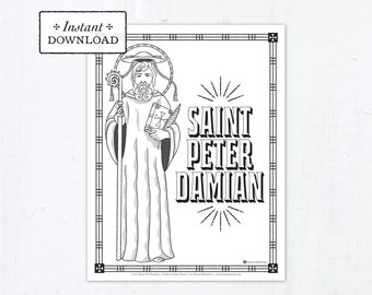 Catholic Coloring Page - Saint Peter Damian - Catholic Saints - Printable Coloring Page - Digital - PDF