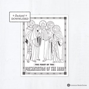 Catholic Coloring Page - The Feast of the Presentation of the Lord - Candlemas - Catholic Saints - Printable Coloring Page - Digital - PDF