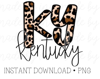 Cheetah Print Kentucky Sublimation Instant Download
