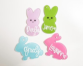 Easter Basket Tags | Easter Name Tags | Bunny Name Tag | Acrylic Easter Tag | Custom Easter Tags | Personalized Easter Tag | Peep Basket Tag