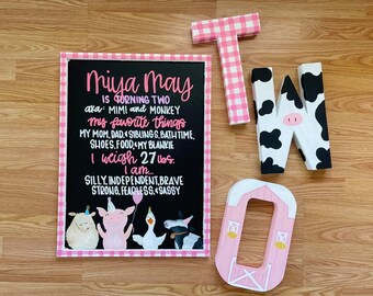 First Birthday Board, Milestone Board, Custom Chalkboard, Baby's First Birthday Sign