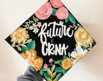 Floral Graduation Cap | Graduation Cap | Custom Graduation Cap | Floral Grad Cap Topper | Custom Grad Cap Topper