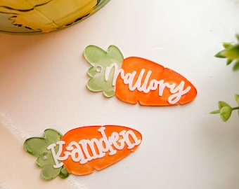 Carrot Easter Name Tag | Easter Tag | Easter Basket Tag | Acrylic Easter Tag | Easter Basket Stuffer | Personalized Easter Basket Tag