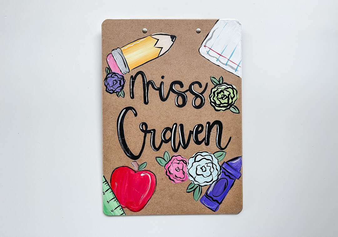 Teacher Clipboard Painted Clipboard Personalized Clipboard Etsy