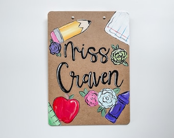 Teacher Clipboard | Painted Clipboard | Personalized Clipboard | Teacher Gifts | Personalized Teacher Gifts