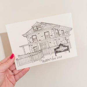 First Date Portrait, Hand Drawn Business Sketch, Custom First Date Sketch, Building Sketch, Ink and Pen Business Portrait, First Date Drawin