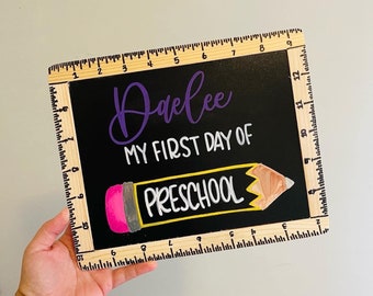 Reusable First Day of School Sign | Double Sided First Day of School Sign | Last Day of School Sign | Back to School Chalkboard