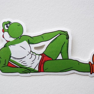 Yoshi buff Sticker Super Mario 