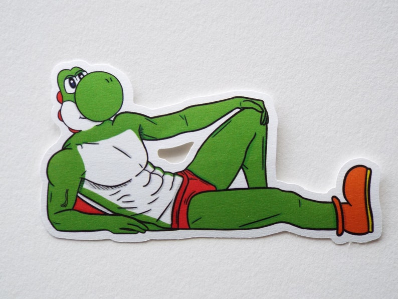 Yoshi Buff Sticker Super Mario image 1
