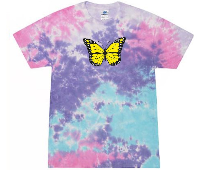 tie dye shirt with butterfly