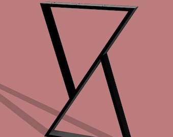 LE CAIRE -(90cm) Pied de table haute design SABLIER déstructuré  en métal fabrication française (vendu à l'unité) Nouveauté
