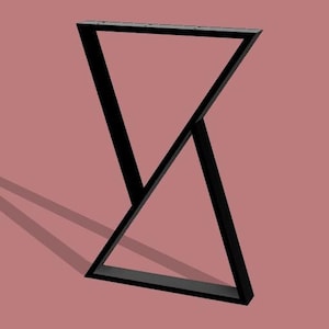 Peut inclure: Pieds de table en métal noir en forme de X avec un design triangulaire.