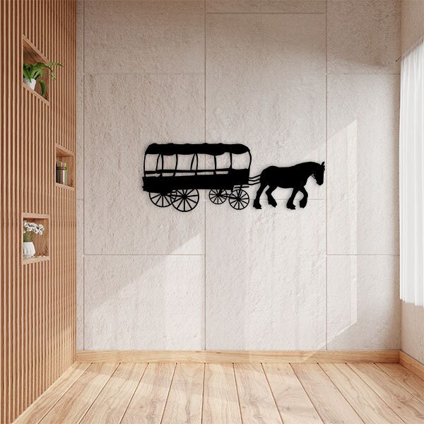 Décoration Murale en Métal Attelage Cheval Design et Tendance | Vis Fournies