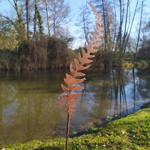 Decoration for the steel garden: Fern (Corten steel appearance and simple installation)