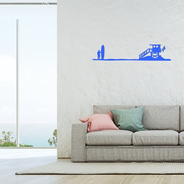 Décoration Murale en Métal Surfeur et Cabane Design Tendance | Vis Fournies