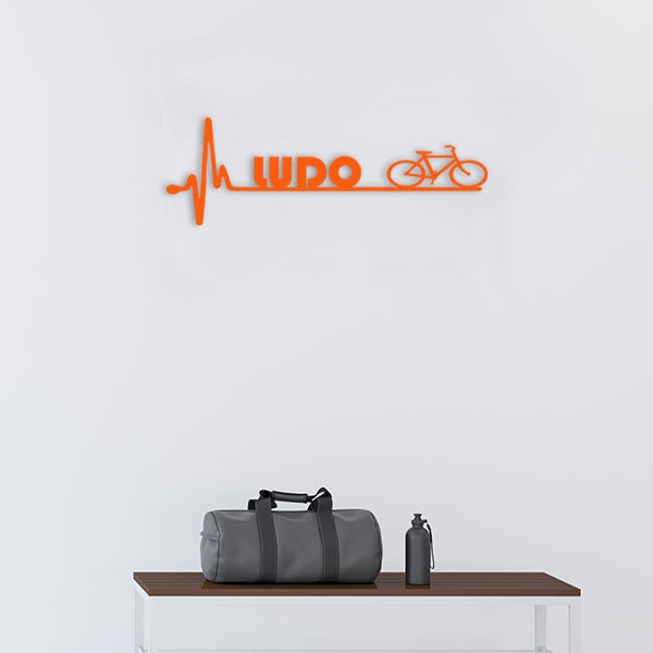 Décoration Murale en Métal Ligne de Vie Vélo avec Prénom Personnalisé | Vis et Chevilles Fournis