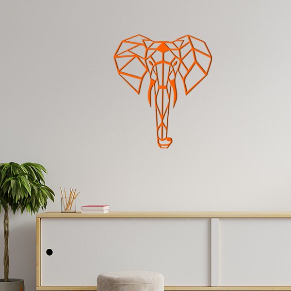 Décoration Murale en Métal Éléphant Origami Design et Tendance | Vis Fournies