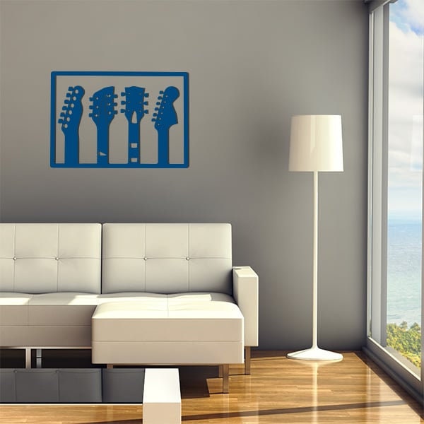 Décoration Murale en Métal Cadre Guitare Design et Tendance | Vis Fournies
