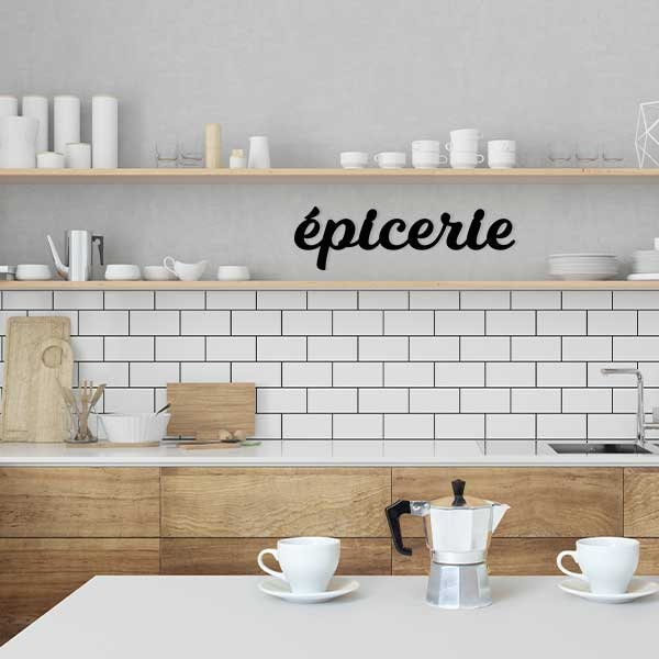 Décoration Murale Texte Personnalisé Épicerie en Métal Design et Tendance | Vis Fournies
