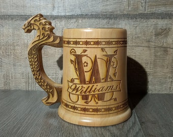 Celtic knot wooden beer mug, bottle opener, Groomsmen gift, Gift for him, Wedding Gift , 0.7L, personalized gift, custom engraving mug