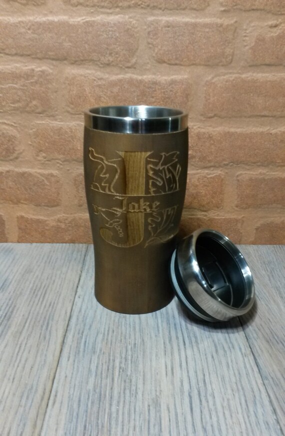 Personalized Wooden Travel Mug Car Thermo Mug 0.5 Liter Beer Etsy