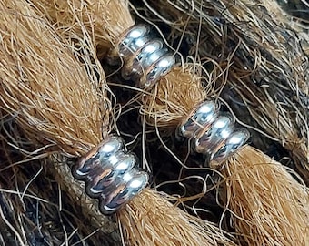 10 Stainless Steel 3mm 4mm 5mm Hole Loc Beads: Sisterlocks/Dread/Braid/Beard Jewelry