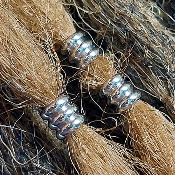 10 Stainless Steel 3mm 4mm 5mm Hole Loc Beads: Sisterlocks/Dread/Braid/Beard Jewelry