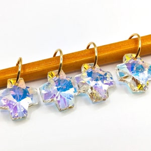 Clearance Crystal Glass Swiss Cross Braid Rings 4 Pc, Loc Jewelry, Hair Beads, Dread Rings, Dread Jewelry, Hair Charms, Loc Accessories