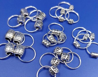 CLEARANCE Tibetan Bead Braid Rings 24 Pc, Loc Jewelry, Hair Hoops, Dread Jewelry, Braid Jewelry, Boho Hair Jewelry, Hair Beads, Loc Rings