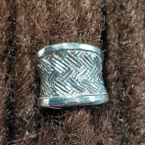 Large Basket Weave Dread Bead/Loc Tie 18mm, Dread Beads, Hair Beads, Dread Accessories, Loc Accessories, Slide Bead, Extra Large Loc Jewelry
