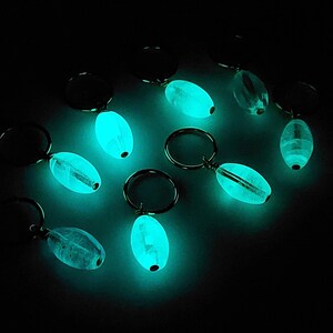 Glow in the Dark Hair Rings – Glass Bead Braid Charms, Set of 4
