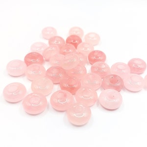 Rose Quartz Loc Beads 5-6mm Hole 2 Pc, Dread Beads, Dread Jewelry, Hair Beads, Dread Accessories, Large Hole Beads, Beard Beads, Slide Beads