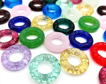 Large Hole Glass Dread Bead/Tie: 12mm Loc Accessory
