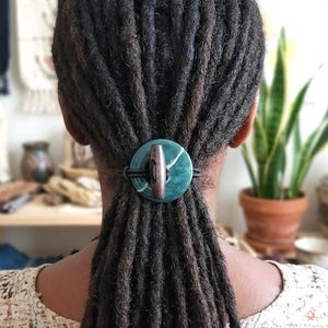Green Moss Agate Gemstone Loc Tie: Dreadlock Jewelry, Natural Hair Accessories