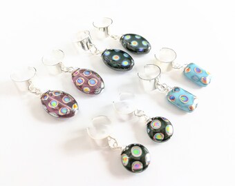 Now we fully understand the term proud as a peacock Fiber Bead Artisan jewelry bead Textile bead Set of 8 Fabric Beads Dreadlock tube