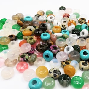 Gemstone Loc Beads 4mm Assorted 6 Pc Set, Dread Beads, Dreadlock Jewelry, Hair Beads, Dread Accessories, Large Hole Beads, Beard Beads