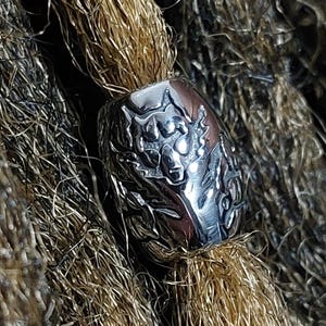 Wolf Dreadlock Bead 5mm | Stainless Steel Beard & Braid Jewelry